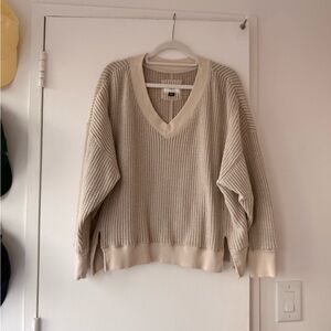 American Eagle Big Hug V-Neck Waffle Sweater